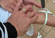 Sweet Blonde Girlfriend Uses Feet For Sex