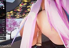 Hentai vtuber cosmic faith experiences deep penetration in doggy pov