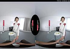 Reality Lovers VR Features a Skinny Petite Latex Android Bent Over