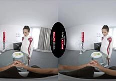 Reality Lovers VR Features a Skinny Petite Latex Android Bent Over