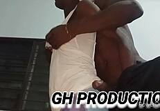 Little african teen slut fucked hard in doggystyle on couch