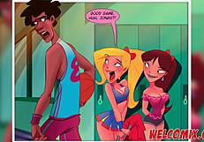 College perverts engage in basketball game with blonde teen and monster cock