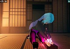 kadobu hentai ep 2 shows futanari girl giving footjob to dildo