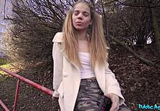 Petite Spanish Teen Feels Her Pussy Stretched by Thick Dick in Public POV