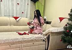 Bad Santa, grant my wish for this bound stepmom!