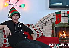 milf gives christmas blowjob surprise