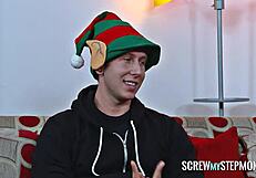 milf gives christmas blowjob surprise