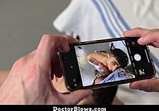 doctor helps patient with big cock blowjob in hospital