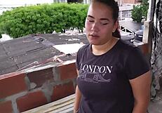 Caught stepsister smoking on rooftop, sucking me off