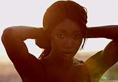 African beauty Mimi Desuka undresses in a solo striptease