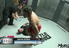 brunette model deepthroats big cock then gets anal and facial after fight