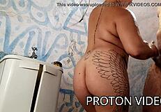 Showering with Hotwife Latina in Steamy Doggy Action