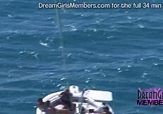 Three sexy spring breakers go parasailing naked in public