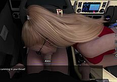Aby’s Car Blowjob to Alex With Full Swallow