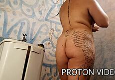 Showering with Hotwife Latina in Steamy Doggy Action