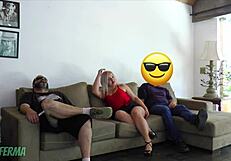 Unfaithful wife fucks friend next to cuckold