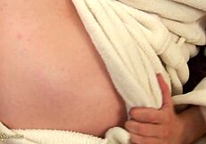 i see this big breasted blonde with short hair relaxing at home alone