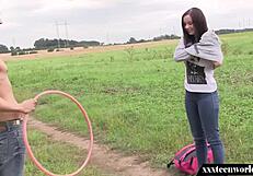 Teen 18+ Bent Over For Doggy Creampie Fuck