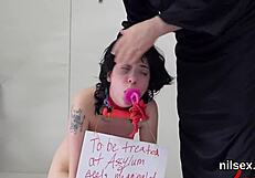 Wicked girl gets anal therapy in madhouse, sucking and licking