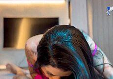 Hot Tattooed Brunette Sucks Dick for Facial Cumshot