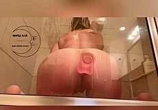 Pussy dripping from intense anal fingering