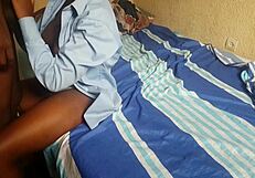 Missionary Hard Fucking with Moaning Ebony Teen in African Homemade Clip.