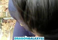 Detailed Outdoor Blowjob Scene With Brunette Babe In The Park