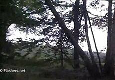 i watch scarlet mature redhead flash pussy and masturbate outdoors