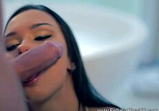 Enjoying a relaxing blowjob session