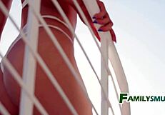 Stepmom helps me record porno with my girlfriend, but she's not my son, just a teen 18+ slut with big ass