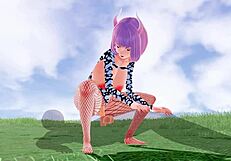 3d cartoon with big ass and big tits in fishnet