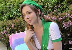 Young Slut Alex Blake Bent Over For Outdoor Cumshot