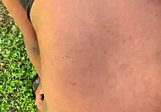 Ghetto bitch sucks and fucks hard outdoors!