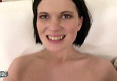 russian brunette gets ass fucked hard 😈