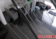 Teen stepsister plays hide and seek