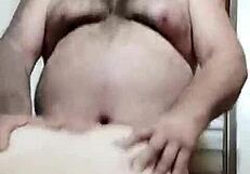 horny babe gives pussy to father in law, talking to boyfriend on phone.