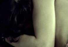 Interracial lesbian couple explores black and white passion