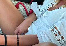 Amateur Horny In Car: Masturbating And Fingering Outdoors?