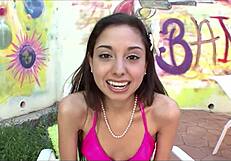 Skinny cutie Trinity St Clair prepares with oils and toys for a special event