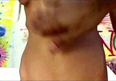 Skinny cutie Trinity St Clair prepares with oils and toys for a special event