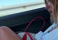 Amateur Horny In Car: Masturbating And Fingering Outdoors?