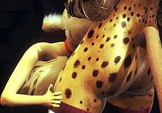 Sissy crossdress gets creampied in hardcore furry yaoi action