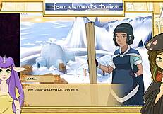 Lesbian orgy in Avatar with big tits and assfucking