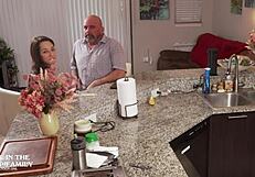 Tiny Freya Von Doom deepthroats stepdad with new wife