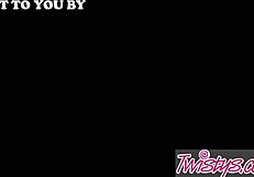 Busty cowgirl misty anderson strips and rides while playing with her pussy for fans