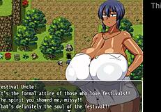 Tanned Girl Natsuki Hentai Game Ep 11 The Village Chief Masturbate On Her While She Is Changing In Public