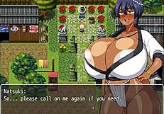 Tanned Girl Natsuki Hentai Game Ep 11 The Village Chief Masturbate On Her While She Is Changing In Public