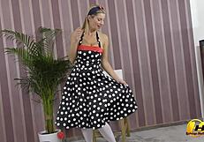 katerina hartlova plays with boobs, pussy, and feet