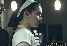 Does this teen's programmed brain crave fucking big cocks?