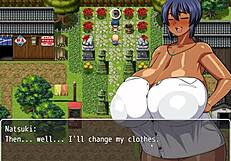 Tanned Girl Natsuki Hentai Game Ep 11 The Village Chief Masturbate On Her While She Is Changing In Public